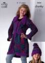 King Cole Children's Coat, Sweater & Hat Magnum Chunky Knitting Pattern 3434